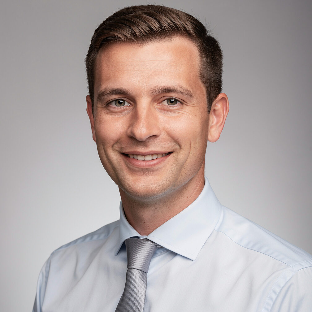 Studio portrait of a young man in a shirt and tie